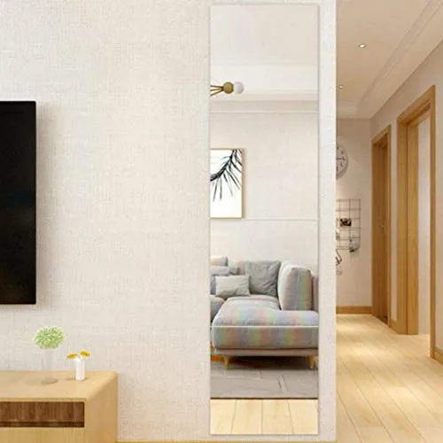 PowerBH Adesivo da Parete Specchio Quadrato per Bagno di casa Superficie Liscia Specchio 30 * 30 cm (4 Pezzi)