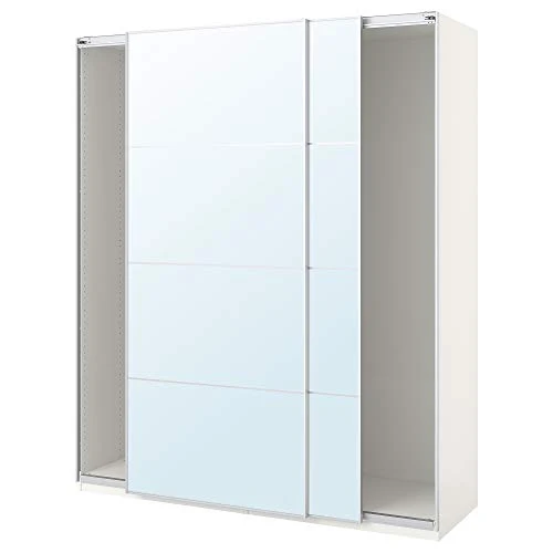 PAX armadio con ante scorrevoli 200x43.5x94 cm bianco/Auli specchio vetro Protuning