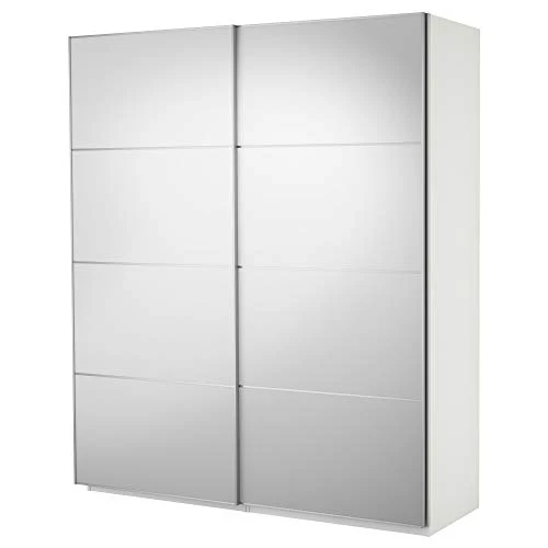PAX armadio con ante scorrevoli 200x43.5x94 cm bianco/Auli specchio vetro Protuning