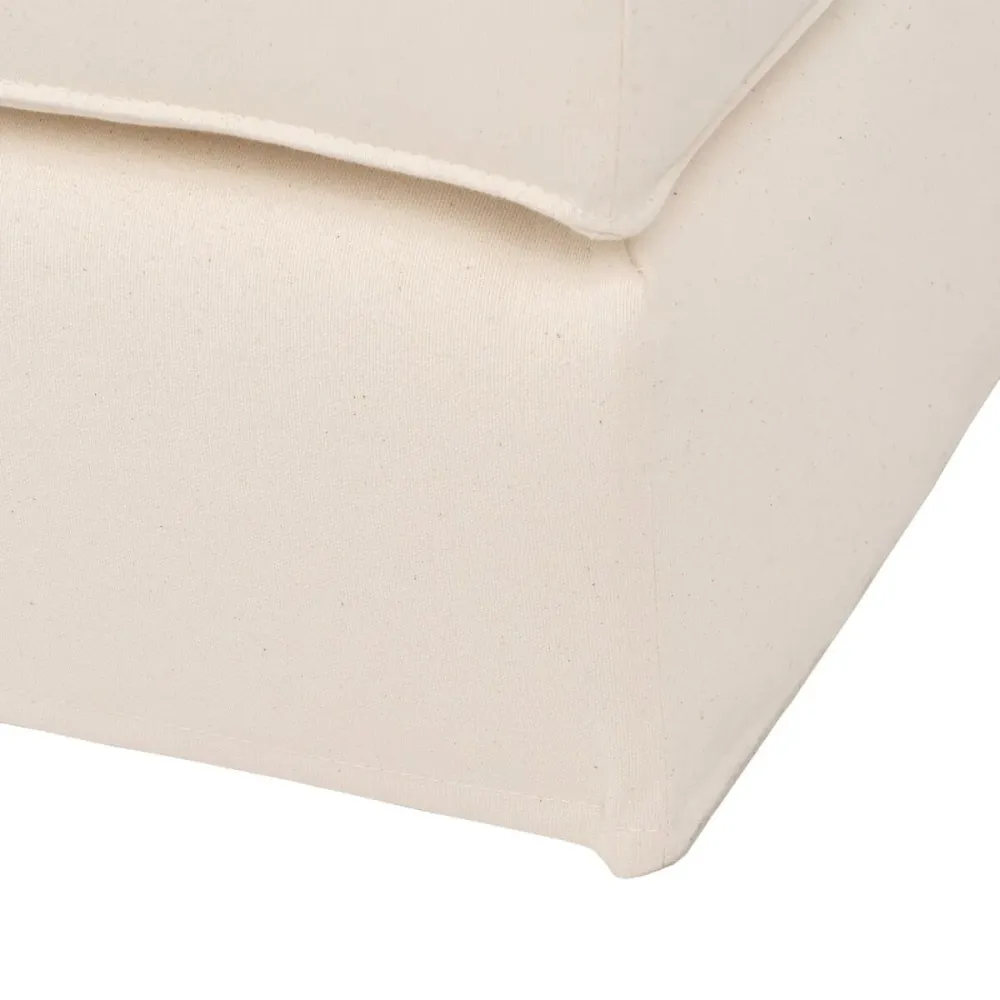 Puff 100 x 80 x 44 cm Tessuto Sintetico Crema