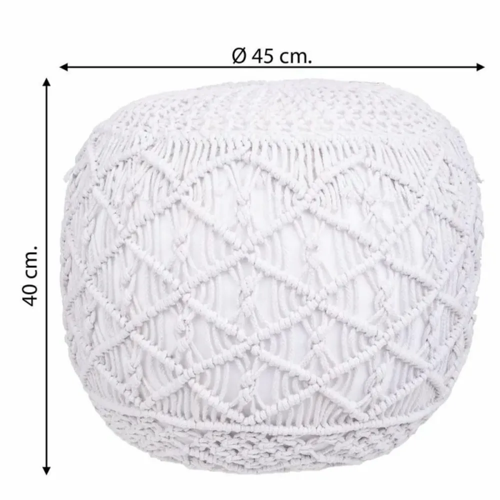 Puff Alexandra House Living Bianco polistirene 45 x 40 x 45 cm