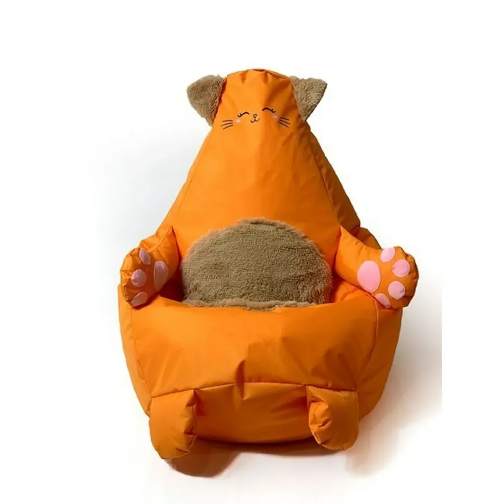 Puff GO GIFT Arancio Oxford Gatto 130 x 90 cm