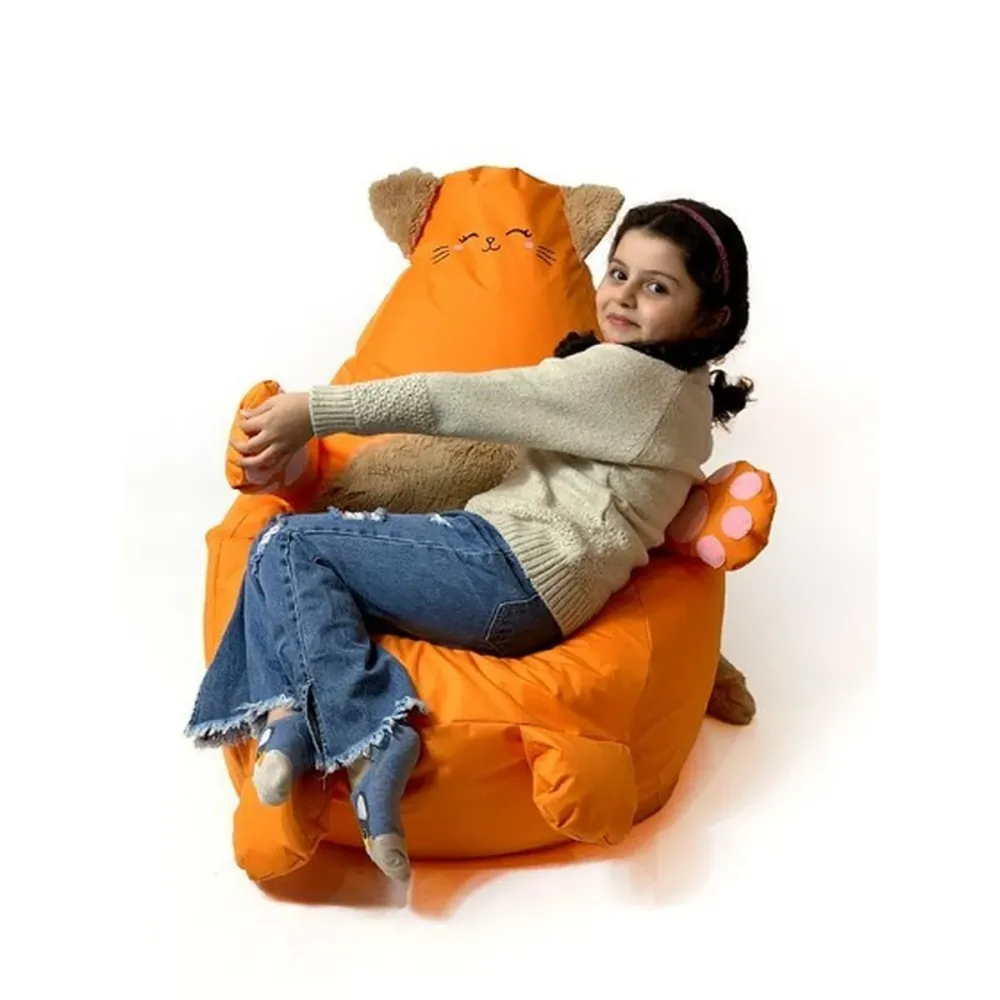 Puff GO GIFT Arancio Oxford Gatto 130 x 90 cm