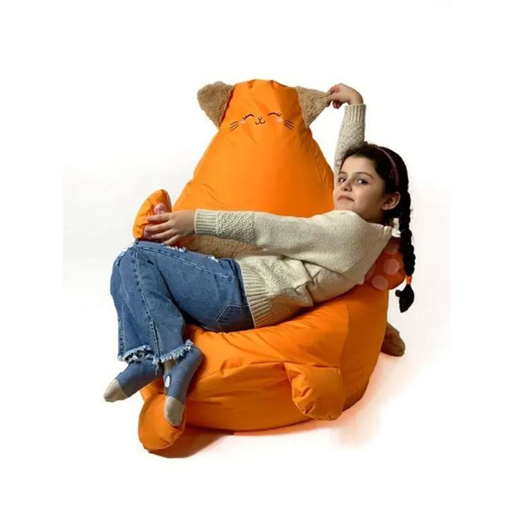 Puff GO GIFT Arancio Oxford Gatto 130 x 90 cm