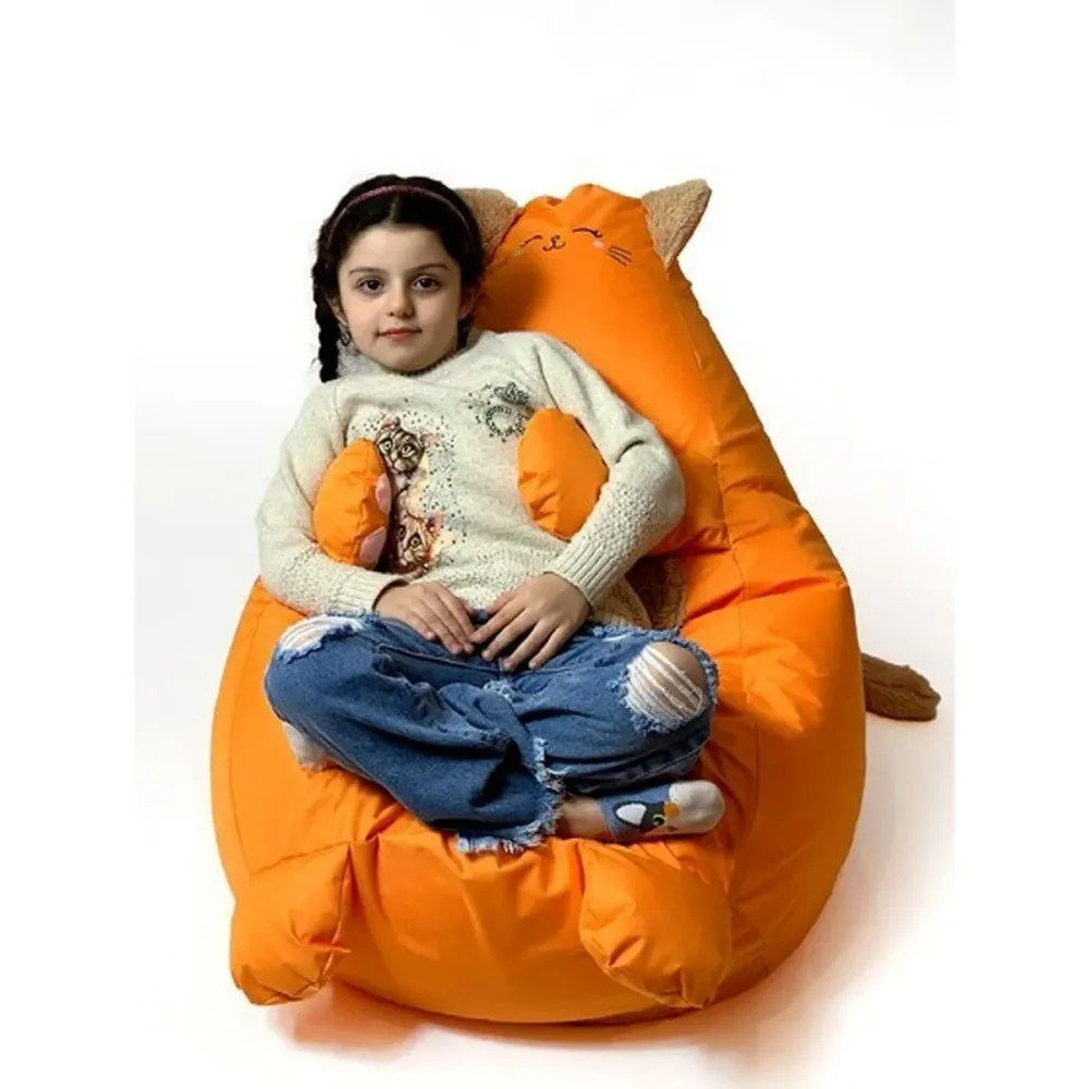 Puff GO GIFT Arancio Oxford Gatto 130 x 90 cm