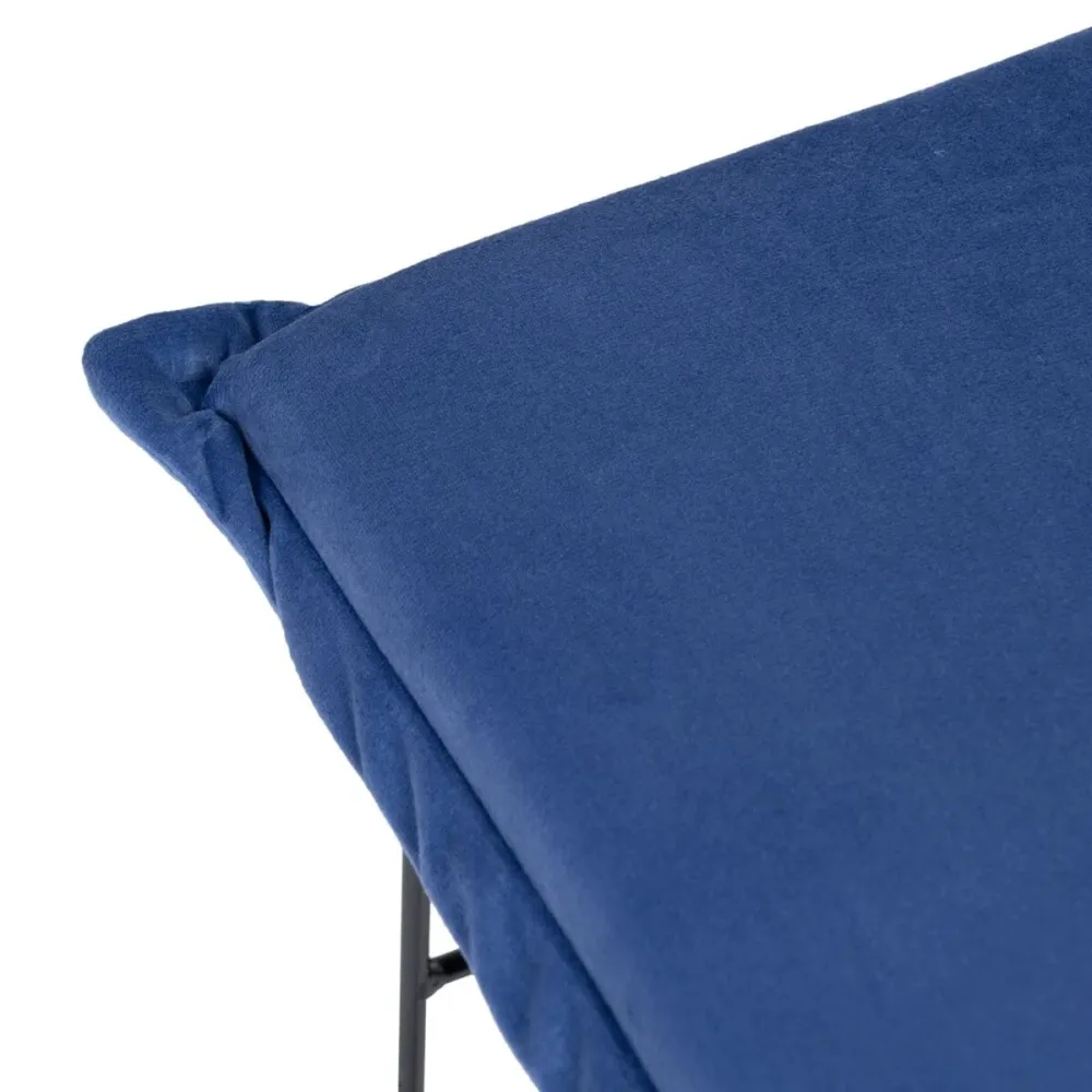 Puff Tessuto Sintetico Azzurro Metallo 40 x 40 x 35 cm