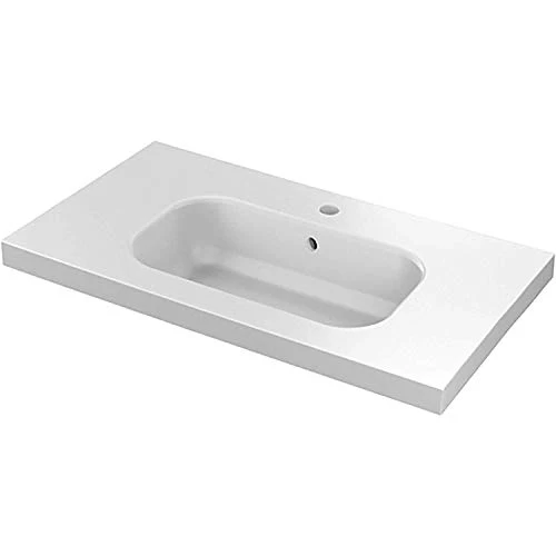 Randalsa Mobile Nexo 80 cm | Bianco | 81 x 81 x 46 cm | Mobile con 2 cassetti + lavabo Ceramica