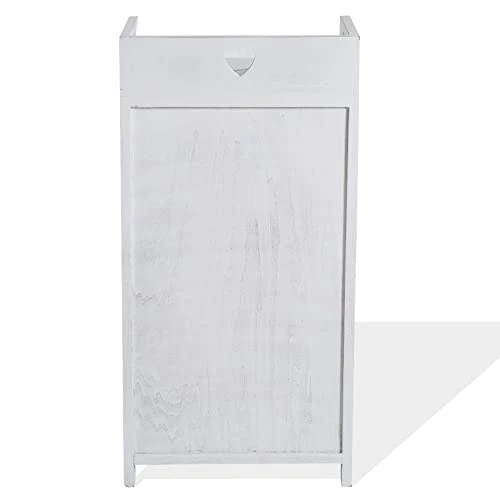Rebecca Mobili Comodino Legno 4 cassetti, Mobile cassettiera, Bianco Beige Grigio, Shabby Chic Vintage, Camera Ingresso -...