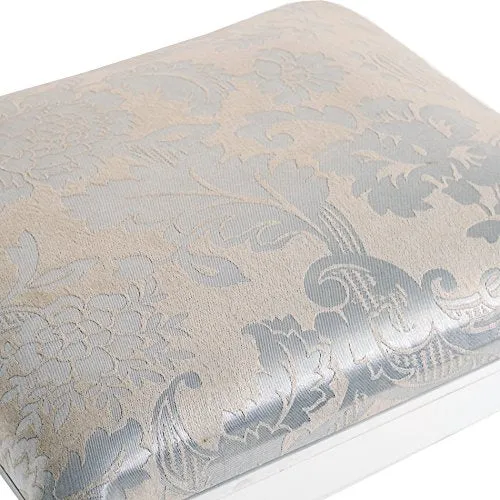 Rebecca Mobili Sgabello da Camera Stile provenzale, MDF/Paulownia, Bianco, 41x35x45 cm