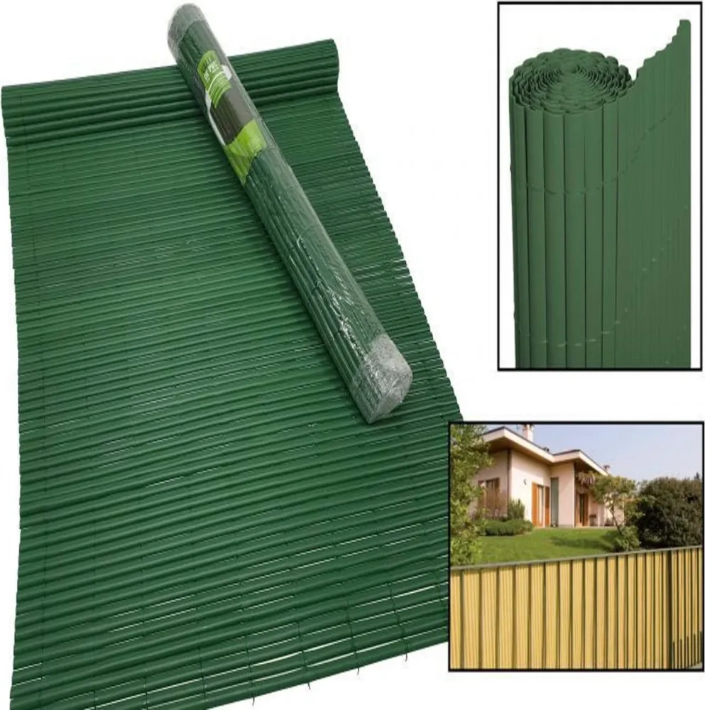 Recinzione Giardino Frangivista Per Balcone Canniccio Pvc Verde Esterno 1x3 Mt