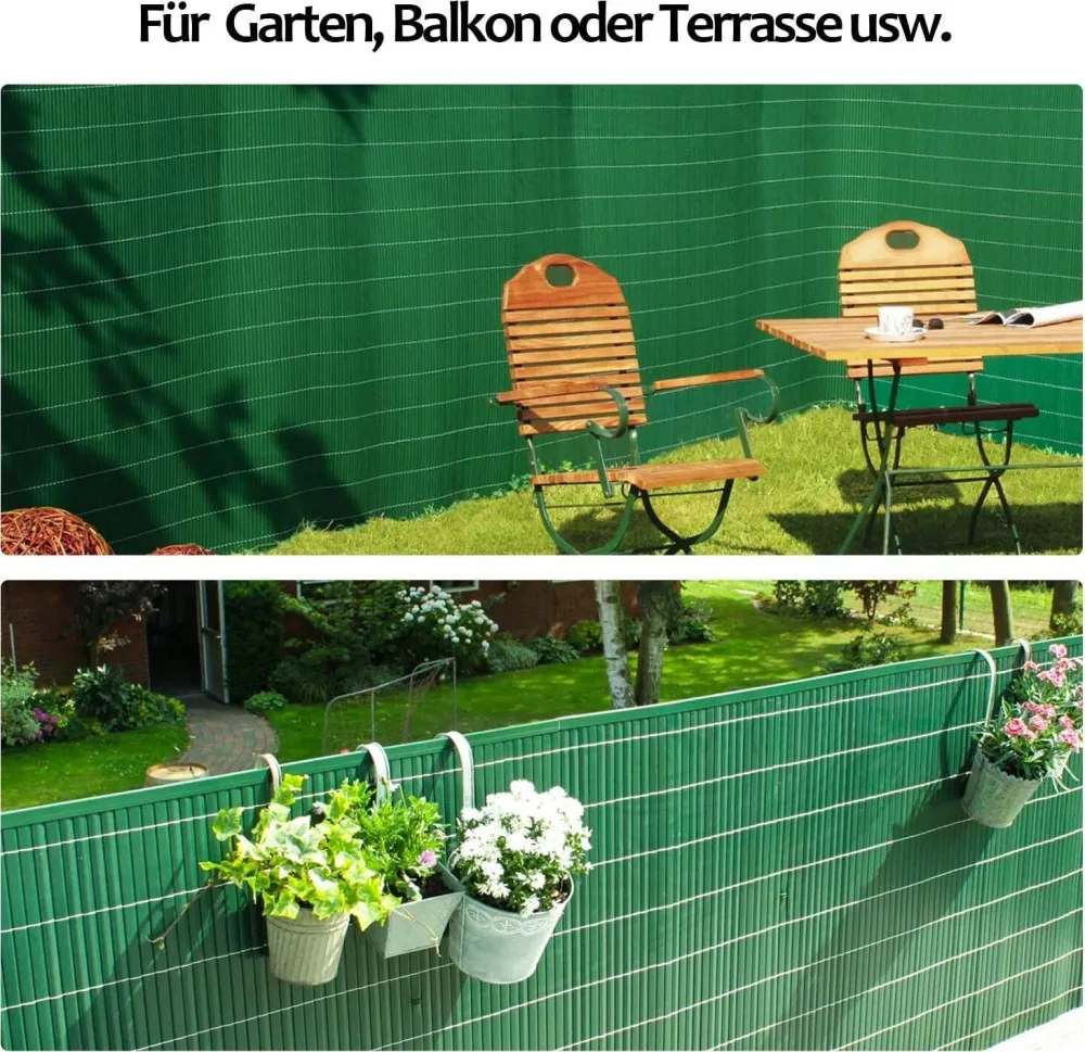 Recinzione Giardino Frangivista Per Balcone Canniccio Pvc Verde Esterno 1x3 Mt