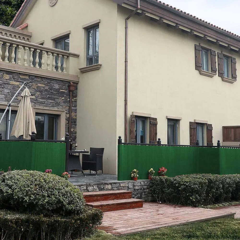 Recinzione Giardino Frangivista Per Balcone Canniccio Pvc Verde Esterno 1x3 Mt