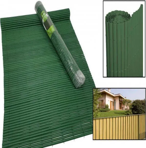Recinzione Giardino Frangivista Per Balcone Canniccio Pvc Verde Esterno 1x3 Mt