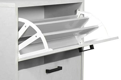 3280BCM Scarpiera Montata 4 Ante ribalta Doppie Spessore 25mm finitura bianco cemento 75,3 L x 151,8 H x 33 P Robuschi