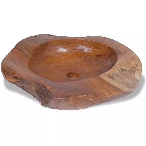 Roderick Irving - Lavabo da bagno teak massiccio, 45 cm, dimensioni ca. 45 x 12-15 cm (diametro x altezza).