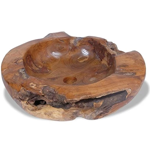 Roderick Irving - Lavabo da bagno teak massiccio, 45 cm, dimensioni ca. 45 x 12-15 cm (diametro x altezza).