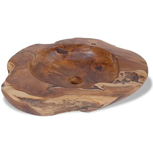 Roderick Irving - Lavabo da bagno teak massiccio, 45 cm, dimensioni ca. 45 x 12-15 cm (diametro x altezza).