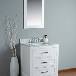 RUBEZA 750mm Harper Bagno Vanity, Bianco Marmo Italiano Carrara Top