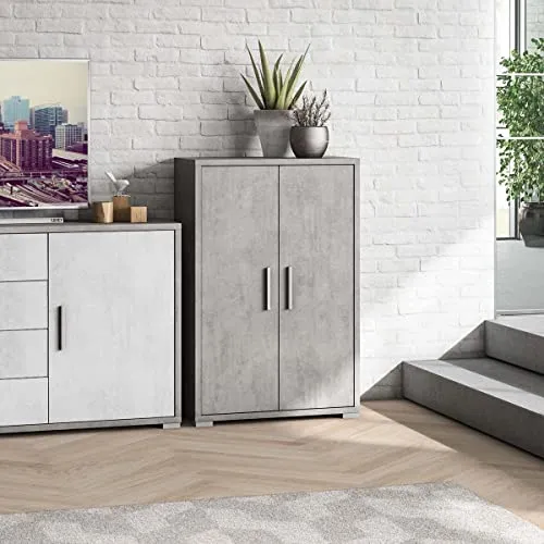 Mobile Armadio 2 ante H110 L71 P41 Cm finitura Cemento Dd270k Salone Negozio Online