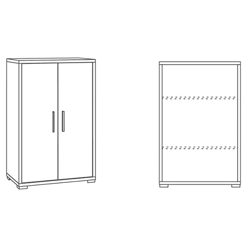 Mobile Armadio 2 ante H110 L71 P41 Cm Strutura color cemento frontali bianco ossido Dd270k Salone Negozio Online