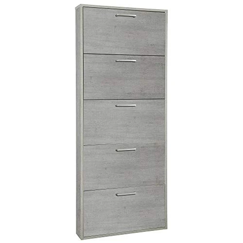 Salone Kit SCARPIERA 5 Ripiani RIBALTA CM.65X15X164H Cemento