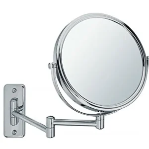 Sanwood BEA - Specchio da Trucco Parete, Satinato, Visione Normale su Un Lato e ingrandimento 5X sull'altro Sanwood by Nicol