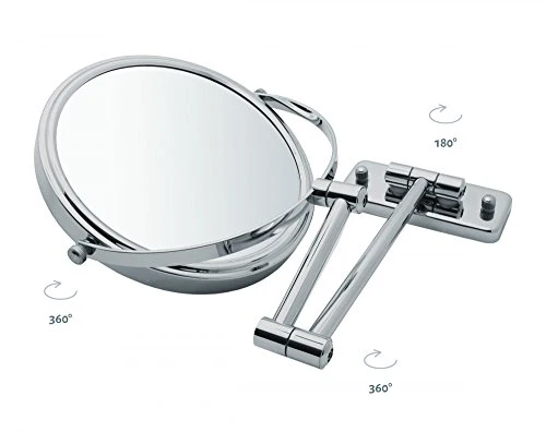 Sanwood BEA - Specchio da Trucco Parete, Satinato, Visione Normale su Un Lato e ingrandimento 5X sull'altro Sanwood by Nicol