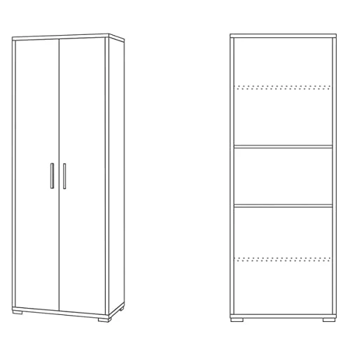 Sarmog Armadio Multiuso Alto Due Ante Bianco Rovere 71x41x h199 cm