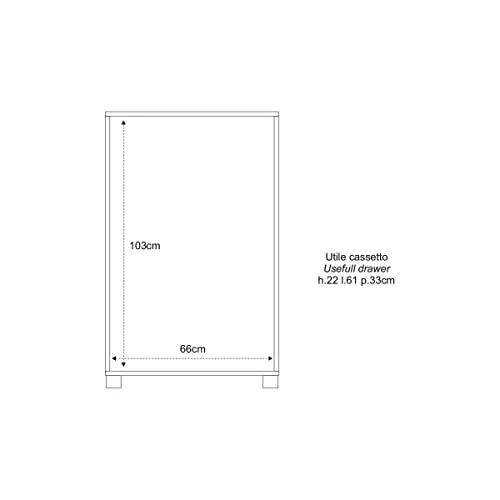 Sarmog Kit Mobile CASSETTIERA 4 POSTI H112 L70 P41 Cm Finitura Olmo Chiaro 772k
