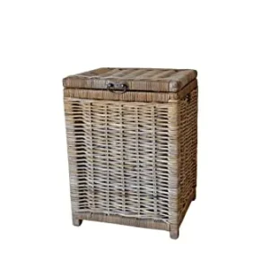 Sechome BM03-K Baule Cesto Portabiancheria Rattan Naturale con Coperchio e Fodera - Prodotto Artigianale ecosostenibile
