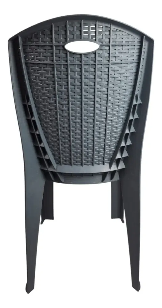 Sedia Impilabile Paris Plastica Effetto Rattan – 38X36X88 Cm – Colore Antracite