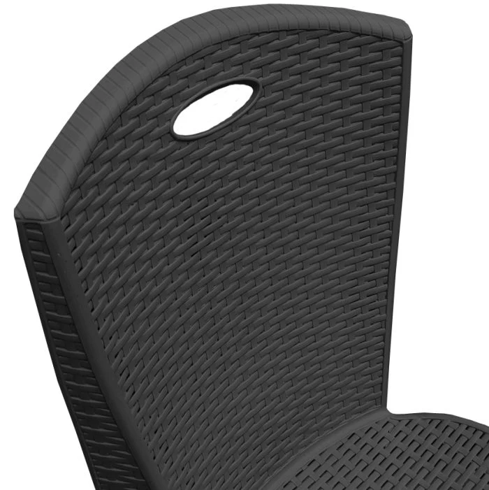 Sedia Impilabile Paris Plastica Effetto Rattan – 38X36X88 Cm – Colore Antracite
