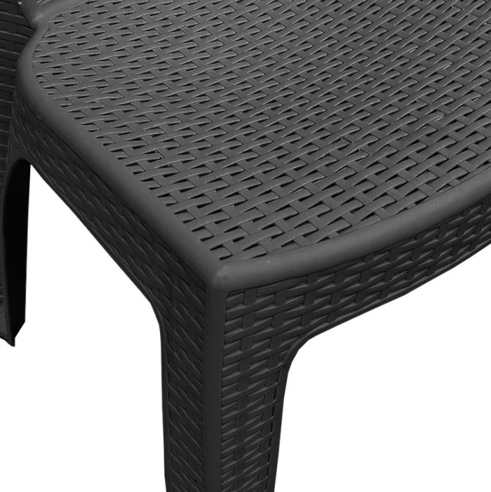 Sedia Impilabile Paris Plastica Effetto Rattan – 38X36X88 Cm – Colore Antracite