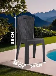 Sedia Impilabile Paris Plastica Effetto Rattan – 38X36X88 Cm – Colore Antracite