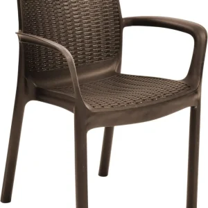 Sedia Poltrona Da Giardino Melody Resina Effetto Rattan Colore Marrone Resistente Ai Raggi Uv Keter