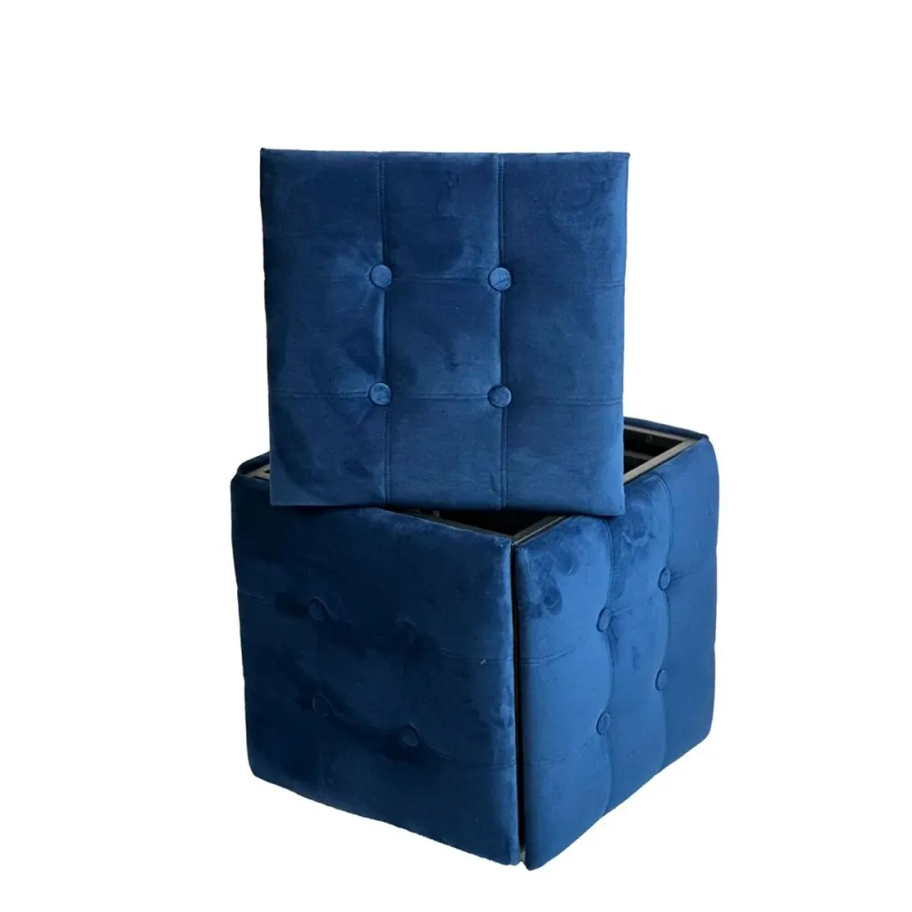 Set di sgabelli GO GIFT Transformer Rosso Granato Velluto Acciaio 50 x 50 x 50 cm Puff 5 1 5 Unità