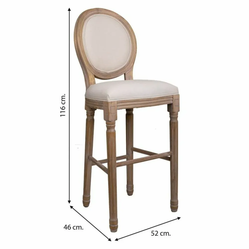 Sgabello Alexandra House Living Crema Gomma Legno 46 x 116 x 52 cm