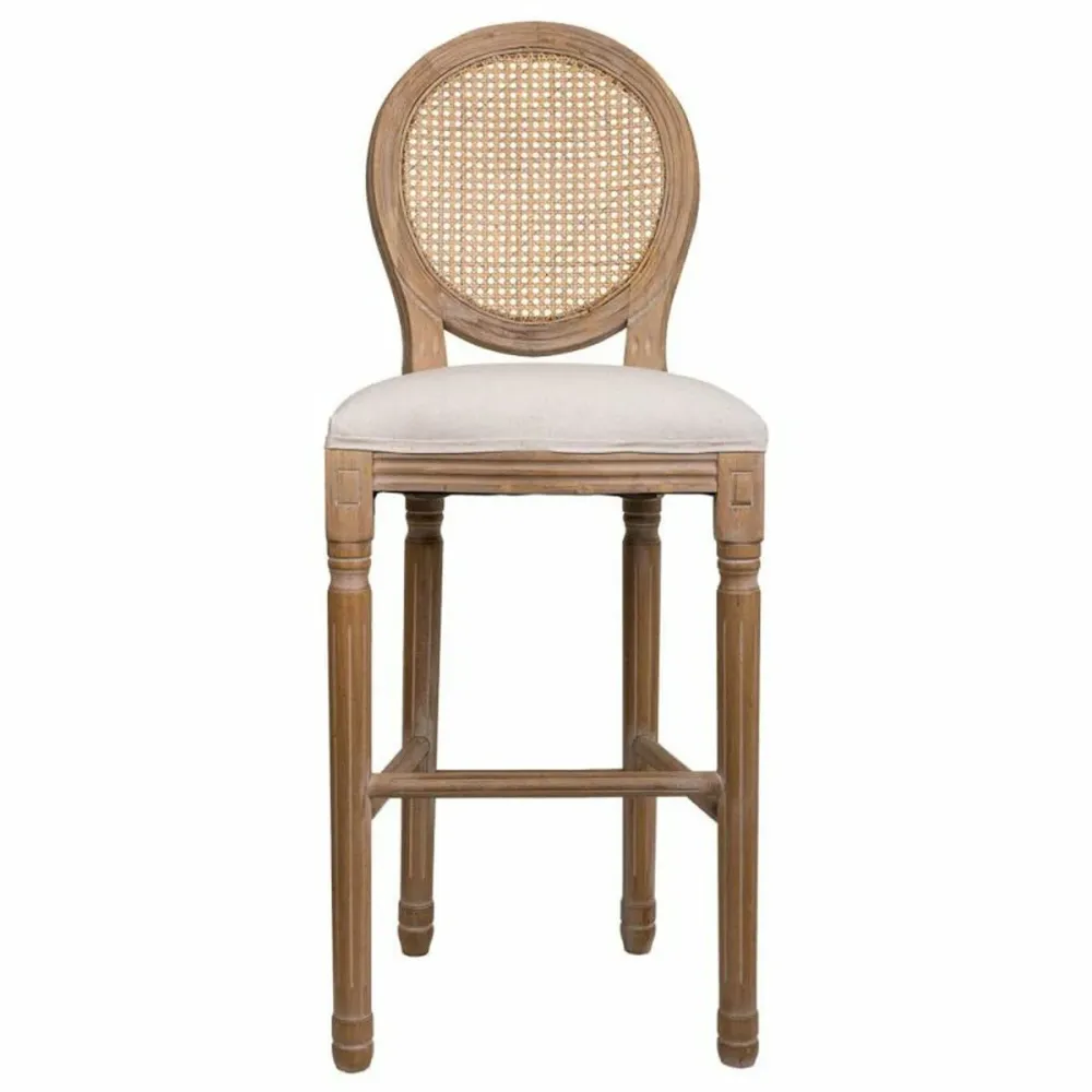 Sgabello Alexandra House Living Crema Rattan Legno d'albero della gomma 42 x 121 x 48 cm
