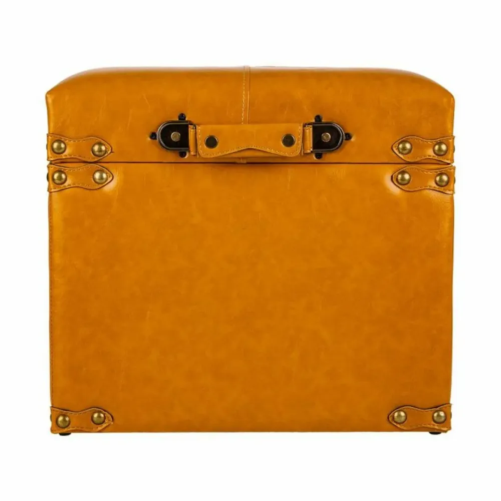 Sgabello Alexandra House Living Giallo Poliuretano Legno MDF 38 x 35 x 38 cm