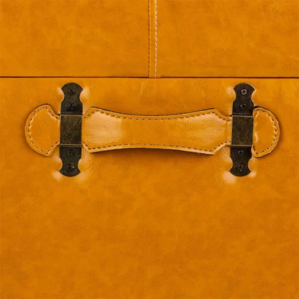 Sgabello Alexandra House Living Giallo Poliuretano Legno MDF 38 x 35 x 38 cm