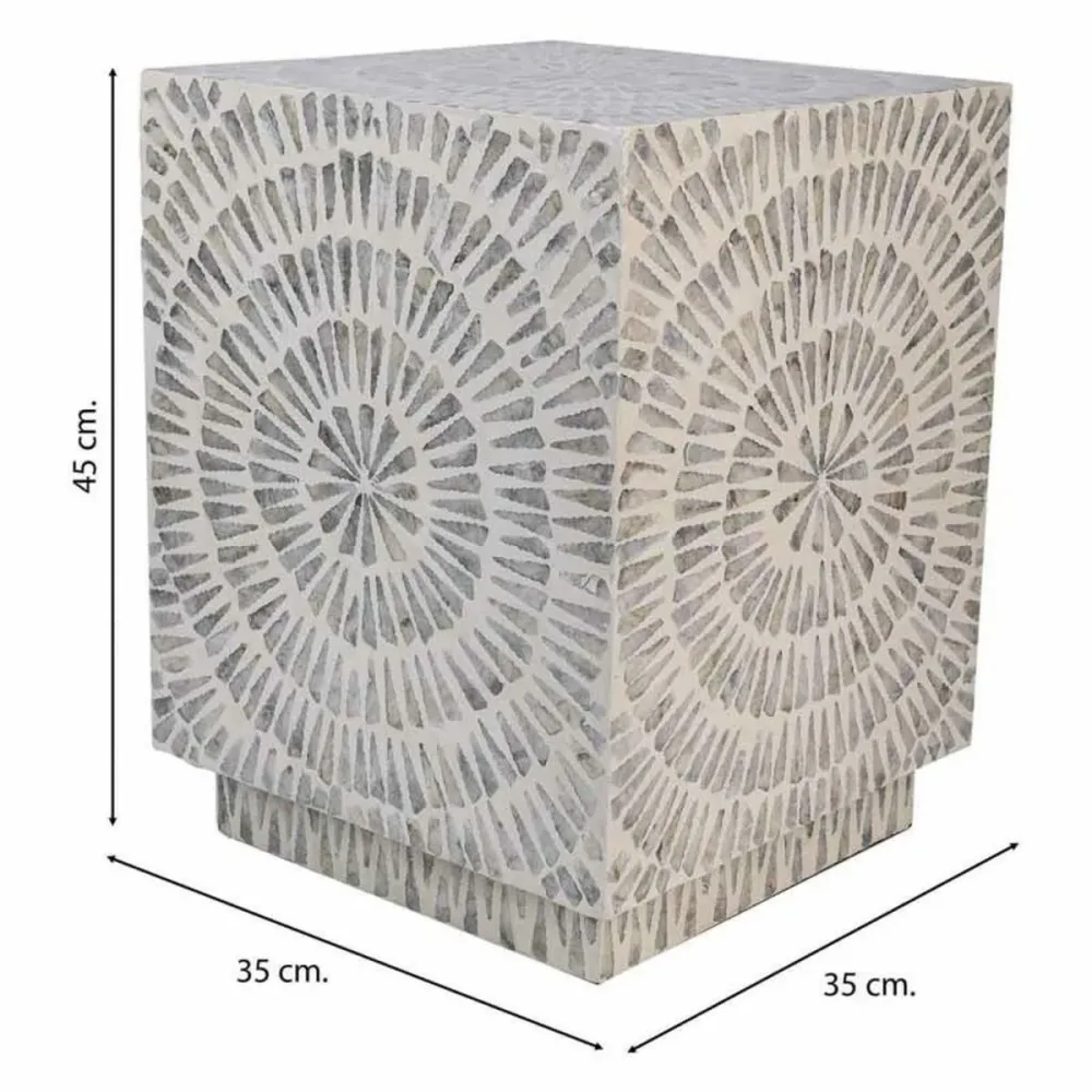 Sgabello Alexandra House Living Grigio Legno MDF 35 x 45 x 35 cm
