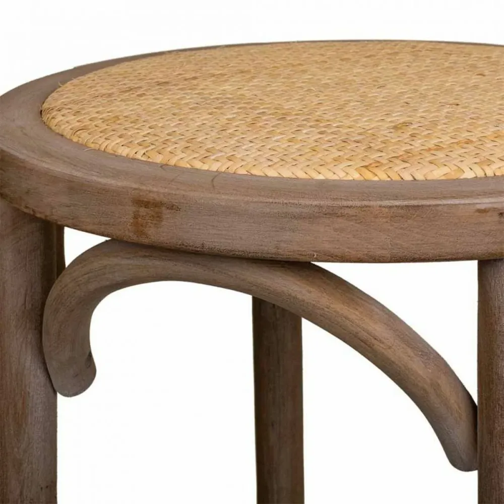 Sgabello Alexandra House Living Marrone Rattan Legno d'albero della gomma 38 x 75 x 38 cm