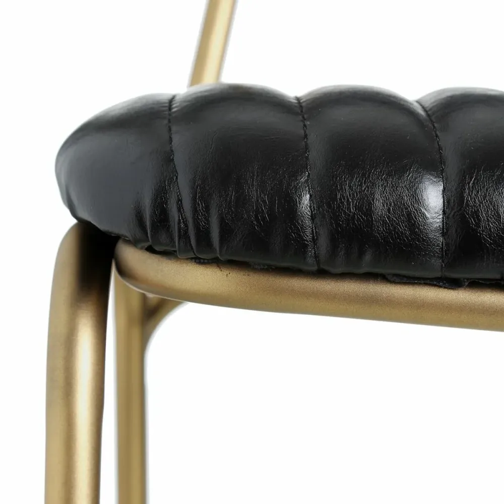 Sgabello 42 x 49 x 88 cm Nero Dorato Metallo Poliuretano