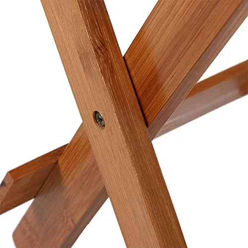 Sgabello quadrato bambù Sgabello portatile Sgabello ecologico, bordo liscio per uso domestico portatile per camera da lett...