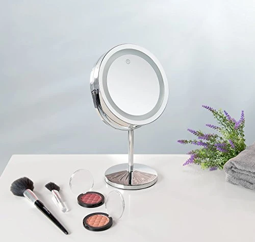 Sichler Beauty Specchio: Specchio cosmetico LED, 2 superfici Specchio, Pacco Batteria, Ingrandimento 3X / 7X (Specchio con...