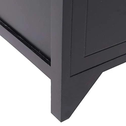 SKM Armadietto con 6 Cassetti Nero 60x30x75cm Legno di Paulownia