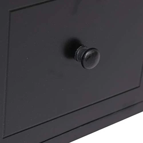 SKM Armadietto con 6 Cassetti Nero 60x30x75cm Legno di Paulownia