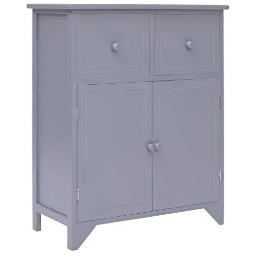 SKM Armadietto Grigio 60x30x75 cm Legno di Paulownia