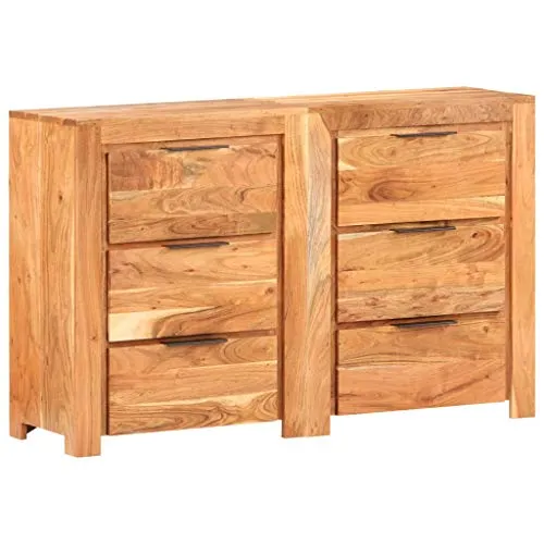 SKM Cassettiera 118x33x75 cm Legno Massello di Mango (56.2kg)