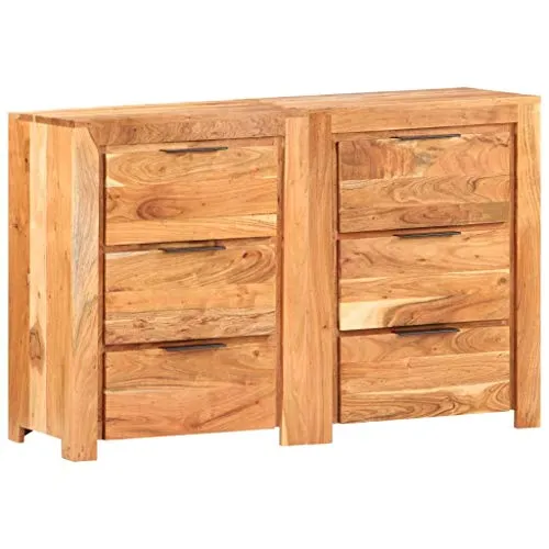 SKM Cassettiera 118x33x75 cm Legno Massello di Mango (56.2kg)